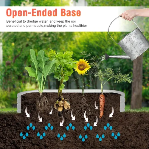 Miniatura 5 de PayLessHere Cama de jardín galvanizada de 6 x 3 x 1 pies, cama de jardín elevada para exteriores, verduras, flores, cama de jardín, caja de jardín
