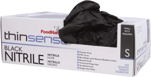 Miniatura 4 de FoodHandler 103-TS12-BLK FoodHandler thinsense nitrilo SM negro (paquete de 1000)