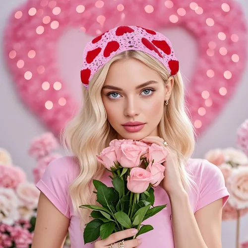 Miniatura 2 de hoyuwak Pañuelo para la cabeza de ganchillo, bandanas, diademas de corazón, bufanda, cubiertas para la cabeza, accesorios para el cabello rosa