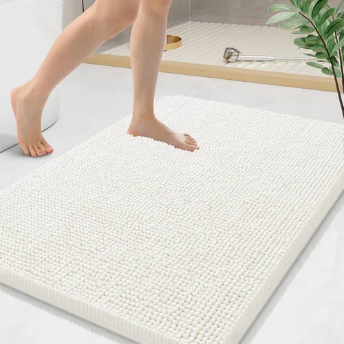 Miniatura 177 de Arotive Alfombras de baño de felpilla extrasuaves y absorbentes, de 24 x 16 pulgadas, lavables a máquina, parte trasera de goma antideslizante