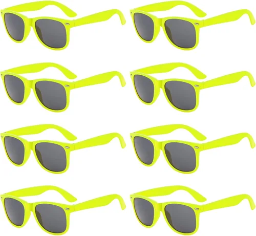 Miniatura 8 de Suministros para regalos de fiesta de colores neón Paquete de 8 gafas de sol unisex