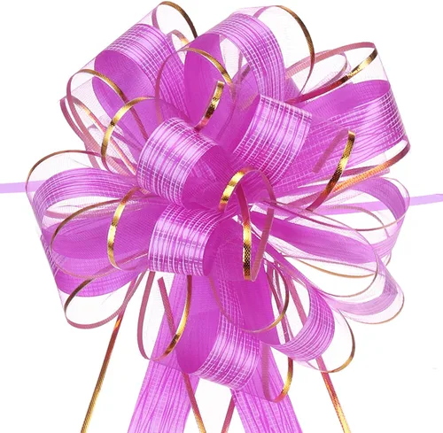 Miniatura 25 de MECCANIXITY 20 lazos grandes de 7 pulgadas para envolver regalos, cinta de organza color blanco crema para cestas de boda, regalos de fiesta
