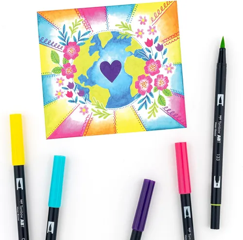 Miniatura 8 de Tombow 56185 Marcadores de Arte de Pincel Dual, Brillantes, Paquete de 10. Marcadores Mezclables, de Pincel y Punta Fina