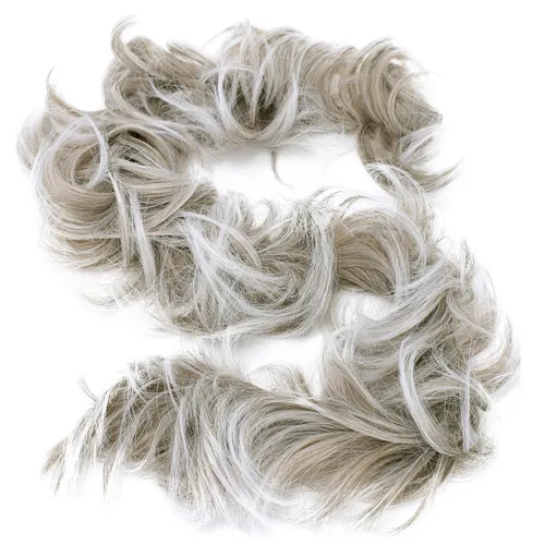 Miniatura 41 de CAISHA Postizo de Cabello, Envoltura de Cabello, Fibras Sintéticas Resistente al Calor, Rizado Desordenado, Recogido, Negro HW6