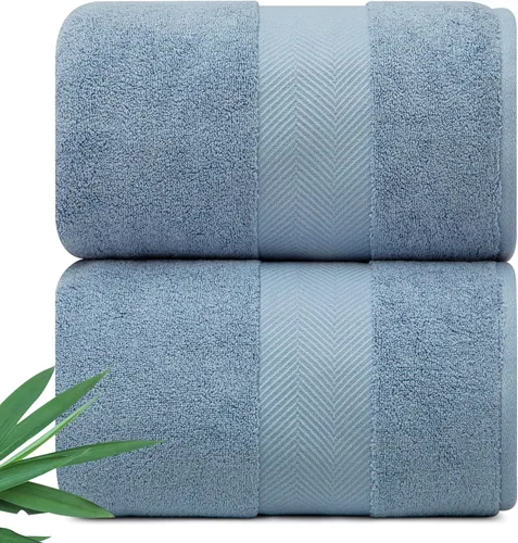 Miniatura 7 de Alusa Home - Toallas de baño ultra suaves y afelpadas de viscosa de bambú - 700 g/m² Paquete de 2 - Extra grande 70x35 pulgadas - Super absorbente