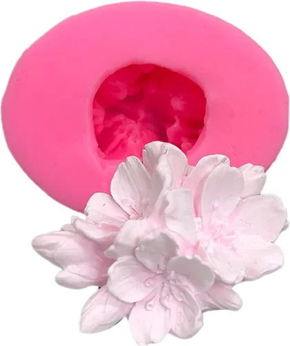Miniatura 3 de Molde de silicona de Anktily en forma de flor de ciruela, molde para jabón, molde para velas, molde para fondant, molde para chocolate, caramelo