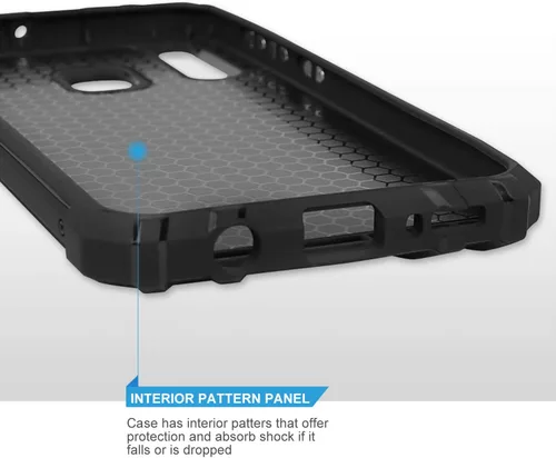 Miniatura 7 de TJS Funda de teléfono compatible con Motorola Moto E 2020, con protector de pantalla de vidrio templado, de aluminio a prueba de golpes, soporte
