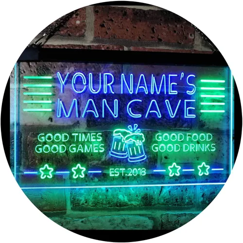 Miniatura 14 de ADVPRO Letrero de neón LED multicolor personalizado con texto en inglés "Man Cave Home Bar Est. Year", 32 x 24 pulgadas st4s86-x0012a-tm-c Varios