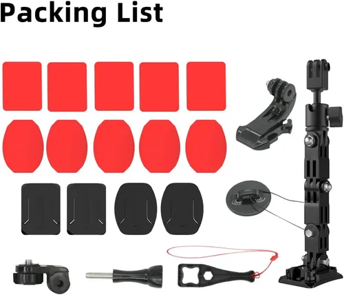 Miniatura 6 de Kit de montaje para casco de motocicleta Compatible con GoPro Hero 13 Negro, Hero 12/11/10/9/8/7, DJI Action 6/5 Pro/4/3 y más cámaras de acción