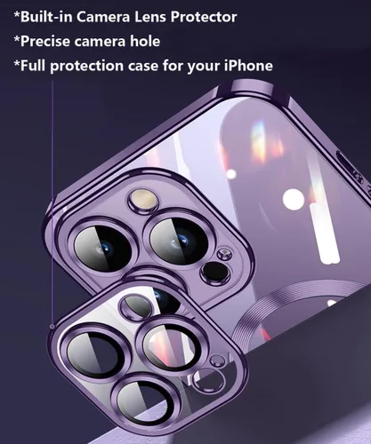 Miniatura 3 de Funda magnética para iPhone 12 Pro Max transparente compatible con MagSafe Funda protectora de lente de cámara integrada para iPhone 12 Pro Max