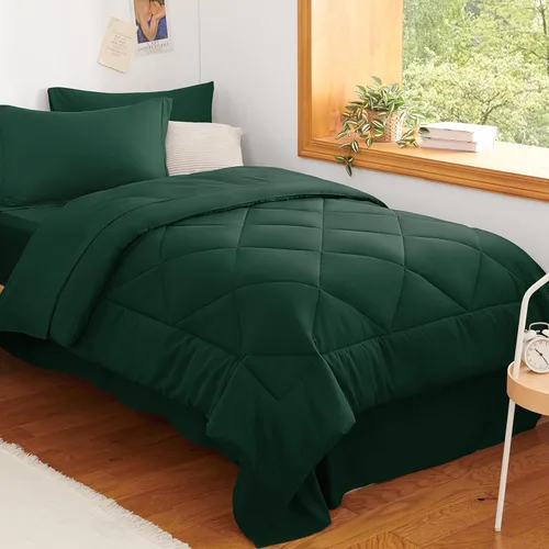 Miniatura 41 de CozyLux - Juego de edredón en una bolsa, para dormitorio universitario, todas las estaciones, edredón, sábanas y fundas para almohada y decorativas