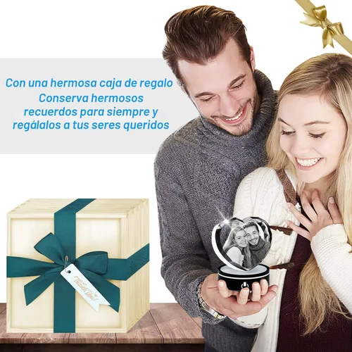 Miniatura 8 de Foto de cristal 3D, regalos personalizados de Navidad para mamá, mujer, esposa, papá, ella, regalo de Navidad personalizado de vidrio 3D grabado