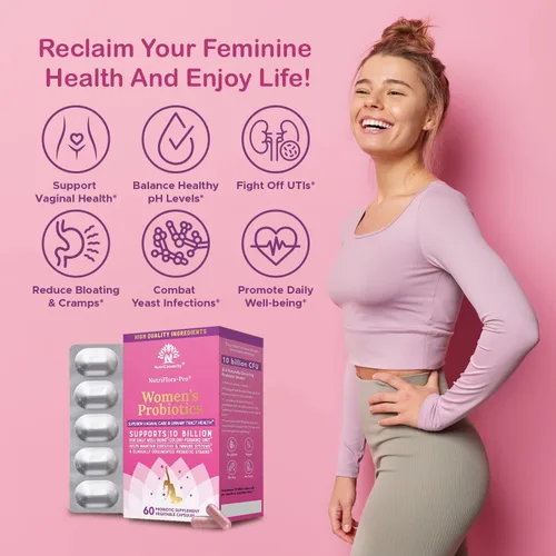 Miniatura 5 de Nutricelebrity NutriFlora-Pro Probióticos para mujeres - Apoya la salud vaginal, urinaria (UTI), sistema digestivo, dolor menstrual, levadura
