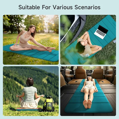 Miniatura 6 de Esterilla de yoga POE de 12 pliegues de 75 x 26 x 0.4 pulgadas, antideslizante, compacta y apta para yoga, pilates, entrenamiento de fuerza