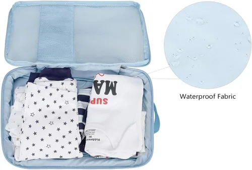Miniatura 8 de Bolsas Organizadoras para Pañales de Bebé - Pack de 2 Bolsas Colgantes Impermeables con Diseño de Oso Lindo en Malla, Bolsas Reutilizables, Lavables