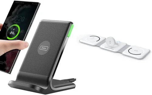 Miniatura 10 de INIU Cargador inalámbrico, estación de carga inalámbrica rápida con certificación Qi de 15 W y cable Ethernet Jadaol Cat 6 de 50 pies