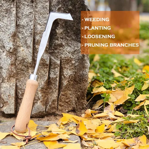 Miniatura 3 de Extractor de Hierbas para Jardín Herramienta de Eliminación de Malas Hierbas para Jardín Azada de Jardinería Herramientas de Acero Inoxidable de Una