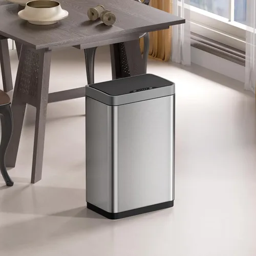 Miniatura 7 de Mbillion - Cubo de basura automático sin contacto de 15 galones con sensor de movimiento, cubos de basura inteligentes de acero inoxidable con tapa
