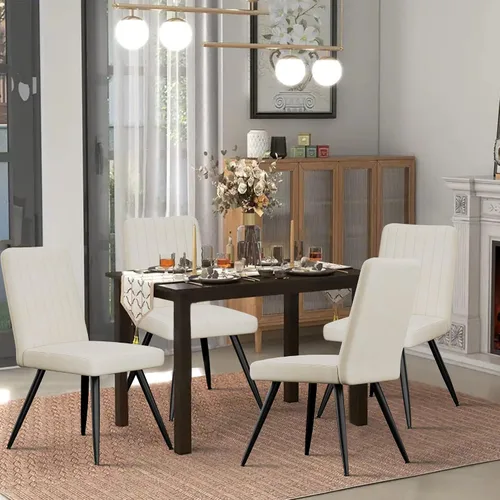 Miniatura 5 de Alunaune Juego de 2 sillas de comedor modernas de terciopelo, sillas de comedor tapizadas para cocina, sillas de ocio sin brazos de mediados