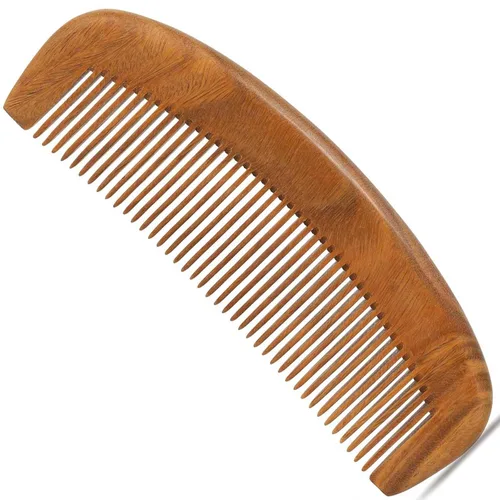 Miniatura 14 de Peine de madera con dientes anchos, peine para el cabello para mujeres, masaje del cuero cabelludo y distribuye aceites