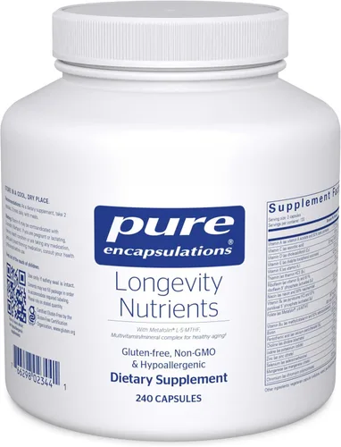 Miniatura 8 de Pure Encapsulations Longevity Nutrients Complejo multivitamínico/mineral para apoyar el envejecimiento saludable, la función cerebral, los ojos
