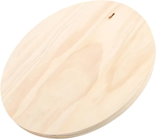 Miniatura 3 de SINJEUN Paquete de 6 placas redondas de madera de 10 pulgadas, placas redondas de madera de 3/4 pulgadas de grosor con agujero para colgar, pintar