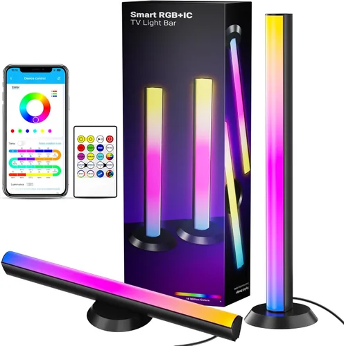 TJOY Barras de luz inteligentes, luces de juegos para escritorio, 14 pulgadas, barra de luz RGB, retroiluminación de TV con sincronización de música