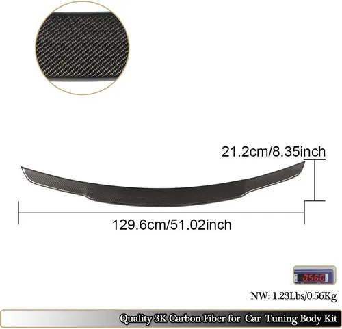 Miniatura 2 de Alerón de maletero de fibra de carbono para Mercedes Benz S Class W222 Sedan 2014-2019 S400 S450 S500 S550 S560 S600 S63 S65 AMG Tapa trasera