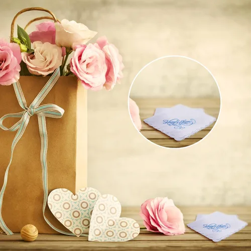 Miniatura 7 de Pañuelos bordados para boda, lágrimas felices, pañuelos de boda con bordes de encaje festoneados para el día de la boda novia