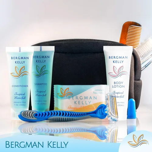 Miniatura 7 de Bergman Kelly - Paquete de artículos de tocador de hotel - Cascada tropical, 1 oz cada uno, 100 piezas - Juego de 4 piezas: 25 jabón en barra
