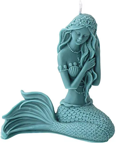 Grainrain Moldes de silicona para velas de sirena para hacer velas, cera y jabón, moldes de silicona para velas moldes de jabones crean velas 3D
