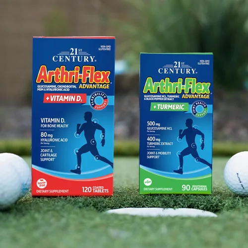 Miniatura 9 de 21st Century Arthri-Flex Advantage Plus - Cúrcuma vegana de glucosamina para articulaciones y movilidad con boswellia, ácido hialurónico y pimienta