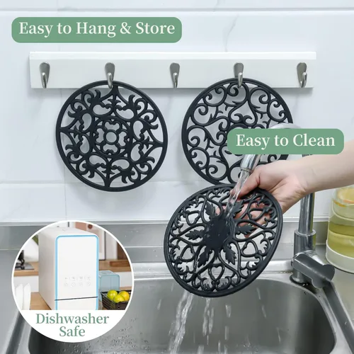 Miniatura 7 de Salvamanteles para platos calientes, salvamanteles de silicona para cocina, salvamanteles de silicona para ollas y sartenes calientes, soporte