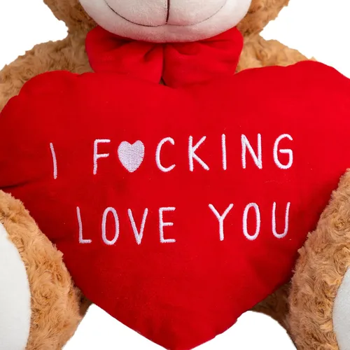 Miniatura 8 de HollyHOME Oso de peluche de San Valentín de 24 pulgadas con corazón rojo, regalo de San Valentín para ella, novia, novio, amante, color marrón