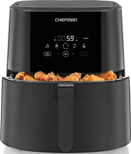 Miniatura 10 de Chefman TurboFry Touch - Freidora de aire de 8 cuartos de galón con ventana de visualización XL y pantalla digital avanzada, freír con menos aceite