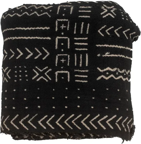 Miniatura 10 de The Bead Chest Tela de barro Bogolan Mali color negro ébano – Tejido africano hecho a mano de África Occidental – 40 x 64 pulgadas – Ideal