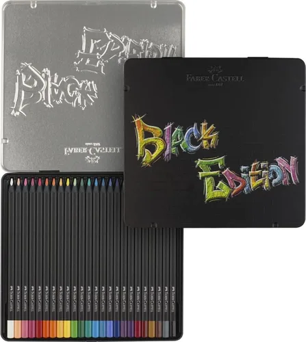 Miniatura 10 de Faber-Castell Lápices para colorear Black Edition, lata de 24 latas de 12