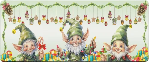 Tapete de baño de gnomos de Navidad para bañera, antideslizante, de secado rápido y absorbente, tierra de diatomeas, fregadero, dormitorio, cocina,