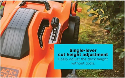 Miniatura 14 de BLACK+DECKER Cortacésped eléctrico con cable, 13 amperios, plataforma de corte de 20 pulgadas, ajuste de altura de 6 ajustes, almacenamiento