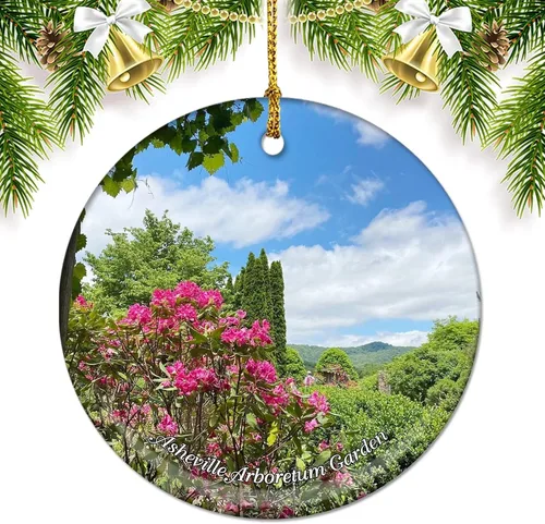 Carolina del Norte Asheville Arboretum Garden USA America Adornos de Navidad para árbol de cerámica colgante de doble cara decoración de Navidad