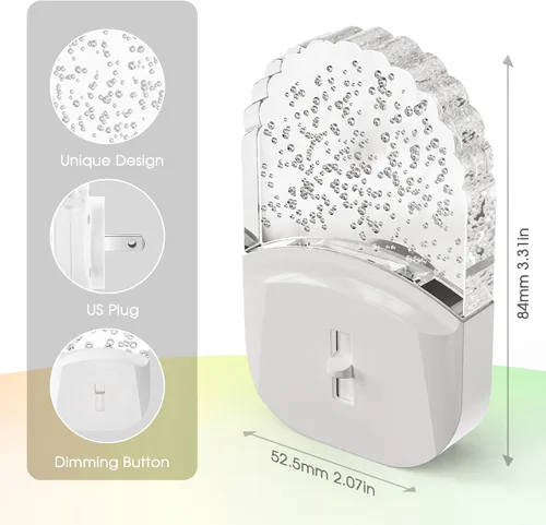 Miniatura 5 de Briignite Luz Nocturna LED, Luces Nocturnas que se Enchufan a la Pared, Luz Nocturna para Niños, Paquete de 2 Unidades, Luz Nocturna Amarilla Ámbar
