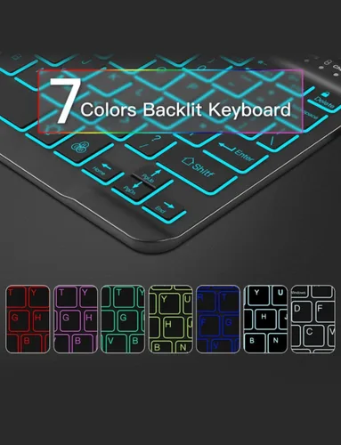 Miniatura 6 de Funda para teclado retroiluminada para Samsung Galaxy Tab S10 Lite/S10 FE/S9 FE 5G 10.9"/ Tab S9 11", teclado inalámbrico desmontable magnético de 7