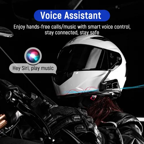 Miniatura 9 de LEXIN MeshCom - Auriculares Bluetooth para motocicleta, sistema de comunicación de malla para 24 conductores, intercomunicador de casco