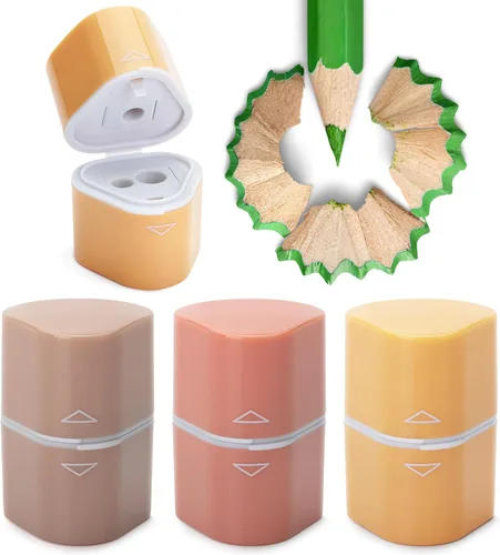 Miniatura 8 de Mr. Pen - Sacapuntas para lápices de colores, paquete de 3, 3 agujeros, manual de sacapuntas Colores boho