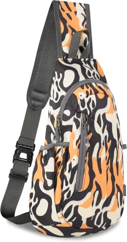 Miniatura 18 de TITECOUGO Bolso bandolera pequeño, mochila cruzada ligera para hombres y mujeres, bolsa de hombro para deportes y exteriores Azul marino/azul