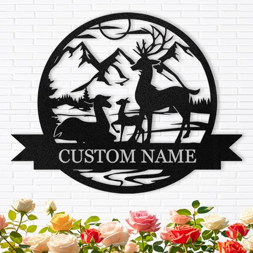 Miniatura 15 de Dyoart Arte de pared de zorro personalizado, decoraciones de zorro para el hogar, decoración de pared de metal para exteriores, letrero de nombre