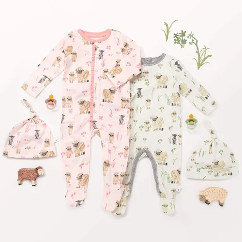 Miniatura 4 de Burt's Bees Baby Mameluco para bebé, 100% algodón orgánico, de una sola pieza, Feeling Sheepish, 3 meses