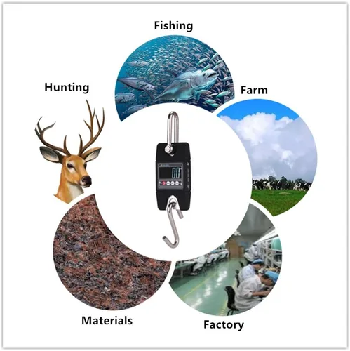 Miniatura 6 de Klau - Báscula digital de pescado, grúa industrial de 661.4 lbs/600 libras, color negro Sensor de alta precisión, escala colgante, para la caza