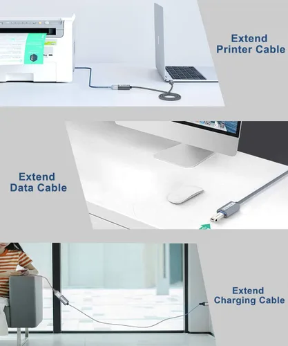 Miniatura 7 de Adaptador USB C a USB 3.0 (6.6 pies), USB tipo C macho a USB 3.0 hembra OTG cable Thunderbolt3 a USB adaptador USB para iPhone 17 16 15 Pro/Pro