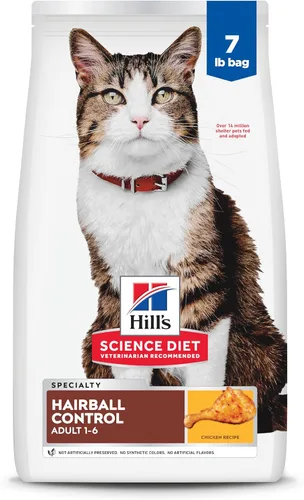 Miniatura 14 de Alimento seco para gatos Hill's Science, control de bolas de pelo, Adultos 1-6, apoyo para el control de bolas de pelo, receta de pollo, bolsa de 7